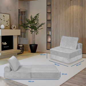 Colchón de espuma convertible plegable Dareko 100% espuma de alta densidad firmeza media 5cm de espesor fácil de mover para sala de estar - Product Image 1