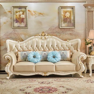 European-Style Luxury Sectional Leather <strong>Sofa</strong> Set Sponge <strong>Cushions</strong> Solid Wood Legs Carved Design <strong>for</strong> <strong>Large</strong>/Small Living Hotels - Product Image 4
