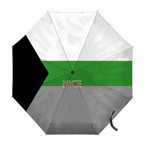 Parapluie pliable personnalisé avec drapeau Deminonbinary, couleurs arc-en-ciel gay, idéal pour les foires de rue et les visites guidées - Product Image 2