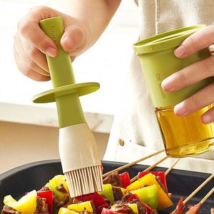 Kitchen Food-grade Oil <b>Brush</b> OEM ODM Household High Temperature Resistant Oil <b>Bottle</b> BBQ Oil <b>Brush</b> With <b>Bottle</b> - Product Image 2