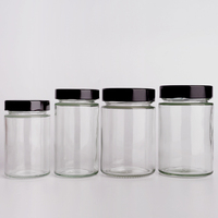 150ml 200ml 250ml Pot de conserve en verre de forme ronde avec couvercle profond