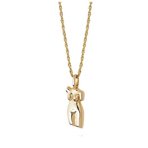 Collar con Colgante Artístico de Rostro Humano en Acero Inoxidable Chapado en Oro de 18k, Joyería Creativa para Mujer - Product Image 2