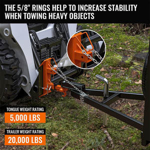 <span class=keywords><strong>Attelage</strong></span> robuste pour mini-chargeuse Ambull Factory, capacité de remorquage de 20 000 lb, pour mini-chargeuse avec attache de 2 pouces - Product Image 2