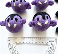 Ensemble de jouets pour animaux de compagnie en feutre de laine, tête de vampire et chat chauve-souris, faits à la main, pour festivals, jouets décoratifs interactifs pour animaux