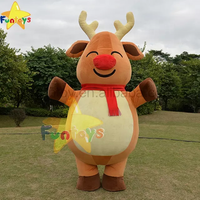 Funtoys Costume de Mascotte Gonflable de Noël Père Noël Bonhomme de Neige Renne Élan Cerf Personnage Animal Dessin Animé pour Adulte