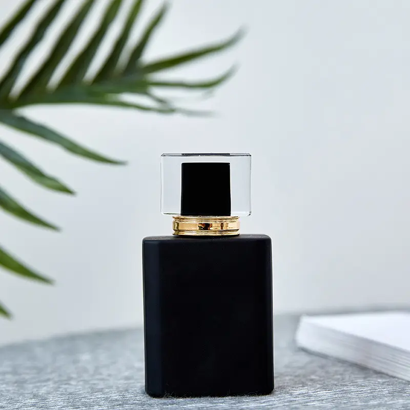 Manufacture cheap price black white pink square glass 30ml 50ml wholesale empty perfume refill bottles