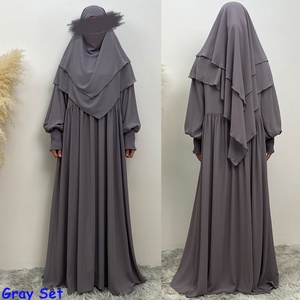 Abaya OEM Personalizada en Satén Nida, Lino, Chifón y Crepé Arrugado con Diferentes Tallas S M L XL XXL, MOQ Bajo 01 # - Product Image 5