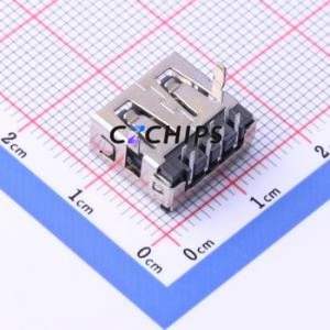 U-A-28D1-W-2 USB Connector Bent Lead Through Hole Connector Type-A USB 2.0 Female Right Angle Insert - Product Image 2