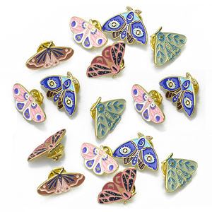 Pin <span class=keywords><strong>de</strong></span> Solapa Personalizado <span class=keywords><strong>de</strong></span> Fábrica, Plateado Antiguo con Esmalte, Mariposa Colorida, para Mochilas, Maletines, Insignias, Broches, <span class=keywords><strong>Ropa</strong></span> - Product Image 1
