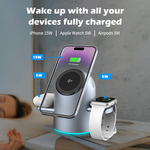 Cargador Inalámbrico Magnético 3 en 1, Rotación de 360°, Plegable, Retráctil, para Escritorio, Compatible con <span class=keywords><strong>iPhone</strong></span> 14, 15, 16, 17, iWatch <span class=keywords><strong>y</strong></span> AirPods - Product Image 5