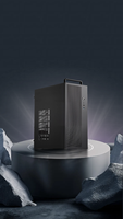 Grosir kustom ITX MicroATX PC menara Casing aluminium Aloi pertengahan menara dengan Panel samping jendela kantor Desktop Case tersedia
