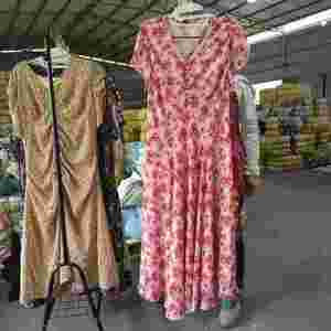 <span class=keywords><strong>Vestidos</strong></span> de Segunda Mano Grado AA WS31 para Mujer, Vestido Largo de Verano Usado para Mujer, Ropa Usada al por Mayor con Vestido de Algodón y Chifón - Product Image 1