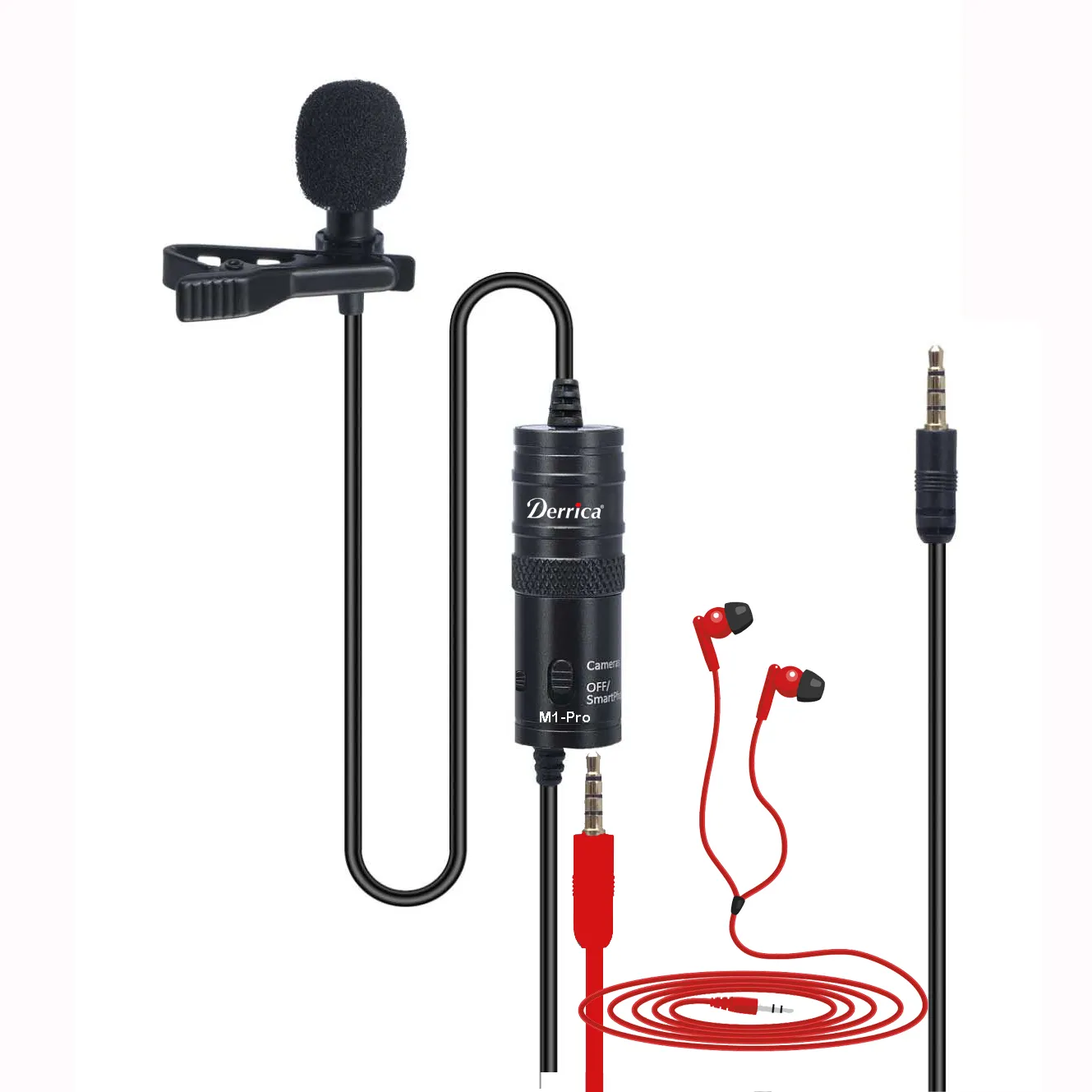 M1-pro ไมโครโฟนมืออาชีพ6M Lavalier,เครื่องบันทึกเสียงสเตอริโอคลิปสัมภาษณ์ Mic สำหรับ Nikon Canon Dslr Phone Universal