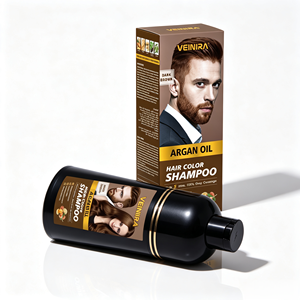 VEINIRA Argan Oil <strong>Hair</strong> Color Shampoo for <strong>Men</strong> 5 Mins Fast Cover <strong>Grey</strong> <strong>Hair</strong> Dark Brown Ammonia Free Home <strong>Dyeing</strong> - Product Image 1