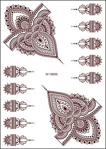 उच्च गुणवत्ता वाले वाटरप्रूफ फुल हैंड रेड स्टिक-ऑन महिलाओं के लिए हेना टैटू स्टिकर - Product Image 4