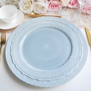 طبق سيراميك مزخرف بالزهور صديق للبيئة، صحن عشاء من البورسلين السميك مع زهور ملونة للزفاف، أطباق سيراميك مزخرفة بالزهور - Product Image 2