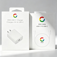 Chargeur USB-C PD 30W d'origine Google, prise EU US UK, charge super rapide, adaptateur secteur Type C pour Google Pixel 9 8 7 6 5 Pro