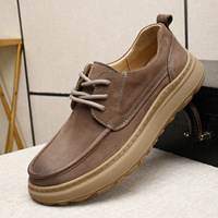 Chaussures pour hommes en cuir véritable de haute qualité, à lacets, respirantes, rétro, confortables, tendance, polyvalentes, décontractées, toutes saisons