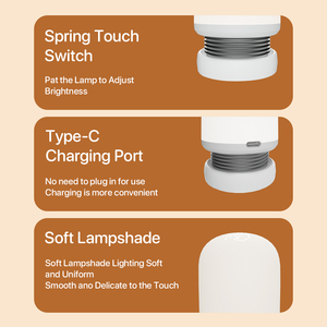 <span class=keywords><strong>Veilleuse</strong></span> Ambre Portable Moderne à Lumière Douce pour Aider au Sommeil, Sans Lumière Bleue, LED à Contrôle Tactile, à Piles, Intensité Réglable, pour Chambre à Coucher, Bébés et Enfants - Product Image 5