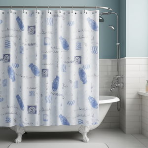 Cortina de ducha de 120 x 200 cm con diseño de acuarela para uso en el baño - Product Image 3