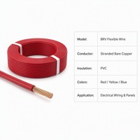 Câble souple BV personnalisable, isolé XLPO, gaine PVC, conducteur en cuivre toronné, fil électrique 1,5mm² 2,5mm² 4mm² Rouge