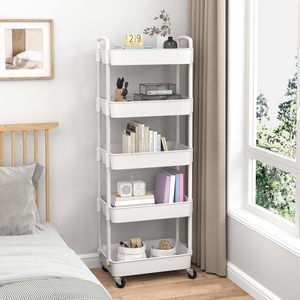 Chariot de rangement étroit à roulettes extensible, organisateur pour espaces étroits, étagère utilitaire réglable pour cuisine, salle de bain, buanderie - Product Image 4