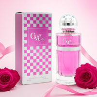 Perfume Original Glamorous Sparkling 100mL Perfume personalizable con aroma acuático con botella cuadrada y tapa de bola de discoteca
