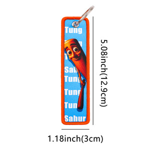Porte-clés brodé d'animaux de dessin animé et d'anime, style 'Brainrot Shark', de la marque Factory Tung Tung Tung Sahur <span class=keywords><strong>Doudou</strong></span>, avec étiquette brodée 'Jet Tag' - Product Image 6