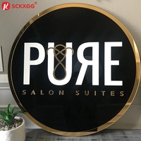 Enseigne ronde personnalisée en acrylique beige avec lettres 3D pour vitrine de boulangerie, décoration intérieure