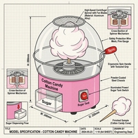 Machine à Barbe à Papa Électrique 2026, Mode 3D, Service de Conception et de Développement de Prototypes pour Appareils de Cuisine de Designer 1:1