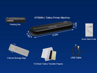 Mesin Printer Tato Termal Nirkabel Bertenaga Baterai Yilong - Mini Portabel Ringan Warna Hitam