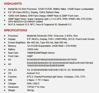 Batterie originale de 12000 mAh, Android 15.0, stockage 12+512 Go pour HOTWAV, smartphone de bonne qualité, 6,8 pouces