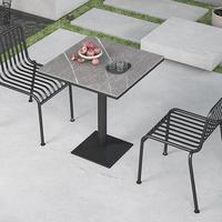 Ensemble table et chaises d'extérieur personnalisable en dalle de roche, style nordique, luxe léger, simple et décontracté, pour balcon, salon de thé et restaurant de barbecue