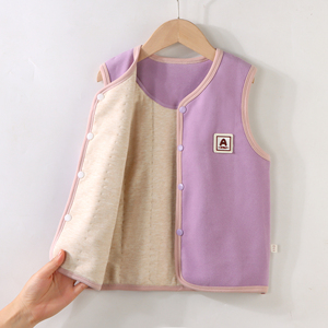 <span class=keywords><strong>Gilet</strong></span> d'hiver chaud et respirant pour garçons et filles, à simple boutonnage, longueur standard, <span class=keywords><strong>en</strong></span> tissu polyester et <span class=keywords><strong>laine</strong></span> rembourré, col rond 3D - Product Image 1