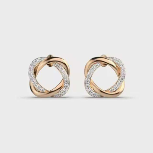 Élégantes boucles d'oreilles pour femmes en diamant de laboratoire avec un éclat brillant, plaquées rhodium, style tendance offrant une sophistication intemporelle - Product Image 2