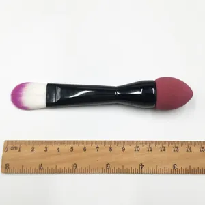 Double-Ended Oval Maquiagem Esponja e Fundação Escova Soft Vegan Cosméticos Ferramentas para Maquiagem Aplicação