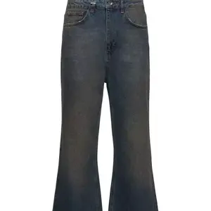 zhuoyang garment Factory Produced Vintage Wash Loose Fit Pant Jeans For High Street Fashion Man