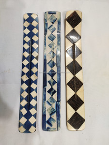 Soportes de incienso con incrustaciones de hueso, varita de incienso de bambú indio, personalizado, religioso, hecho a mano, Uttar Pradseh - Product Image 3