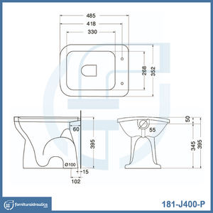 Inodoro de pie estilo europeo Jasmine con cisterna oculta y doble descarga para el hogar o la villa - Product Image 2
