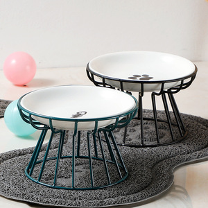 Gamelle pour chat de style nordique, design surélevé, anti-renversement, anti-problèmes cervicaux, pour nourriture et friandises pour chat - Product Image 1