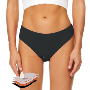 Culottes menstruelles respirantes antibactériennes sans couture en tricot solide de haute qualité à 4 couches, anti-fuites - Product Image 4