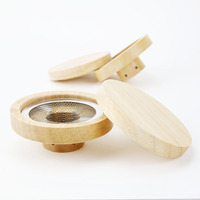 Ensemble d'infuseur de boissons à whisky à couvercle supérieur en chêne soucoupe à fumer en bois avec outils de barre de cheminée de fumée cadeau pour papa