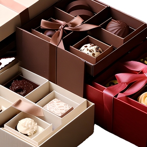 Boîtes à <span class=keywords><strong>chocolat</strong></span> rigides magnétiques en gros, 8 pièces, en verre rose, luxe, en papier kraft, pour gâteaux et cupcakes, acceptées en gros - Product Image 2