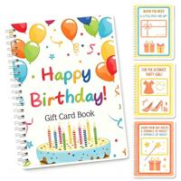 Carnet de cartes cadeaux d'anniversaire personnalisé, organisateur de cartes de vœux en papier pour filles et adolescentes, fournitures de fête, usage promotionnel (Vif)
