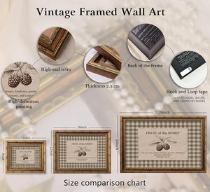 Arte de Pared con Marco Dorado Vintage con Versículo de los Frutos <span class=keywords><strong>del</strong></span> Espíritu, Decoración Cristiana con Diseño Gingham, Muestras OEM ODM Listas en Medio Día - Product Image 2