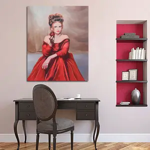 Original Art Customized Hand Painted Beautiful Woman Portrait Wall Paintings Oil Painting Of Characters Home Office Wall Art