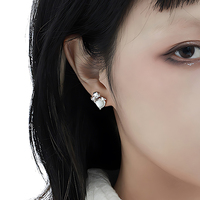 Boucle d'oreille élégante en forme de champignon avec coquille blanche, en argent sterling 925, pierre précieuse, pour femmes, bijoux fins personnalisés par un designer