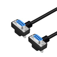 Cable de comunicación serial industrial con conector DB9 hembra a hembra de 270 grados, niquelado