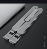Support portable pour ordinateur portable en aluminium pliable PL1, support métallique réglable en hauteur, design simple, compact, pour ordinateur portable/tablette, maison, bureau