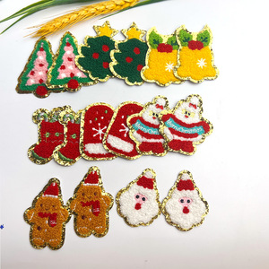 Giá thấp chất lượng cao tùy chỉnh long lanh Chenille thêu giáng sinh trang phục các bản vá lỗi hat vá - Product Image 6